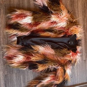Forever 21 Faux Fur Multicolored Coat